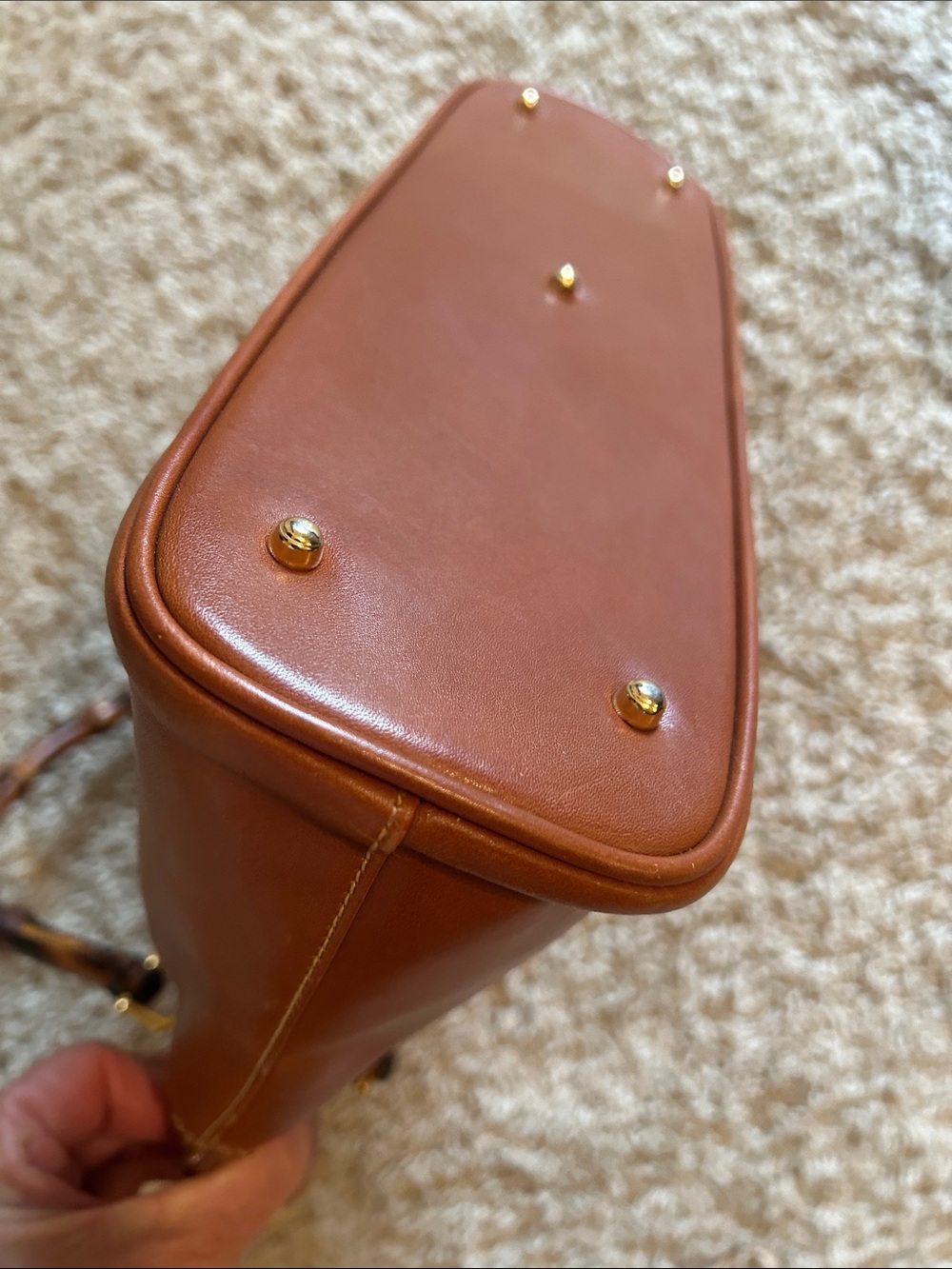 Gucci Bamboo Brown Leather Two Way Shoulder Hand Bag- Gorgeous! - Picture 6 of 11